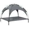 vidaXL Dog Bed with Canopy Anthracite Oxford Fabric and Steel