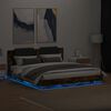 vidaXL Bed Frame with LED without Mattress Smoked Oak 160x200 cm