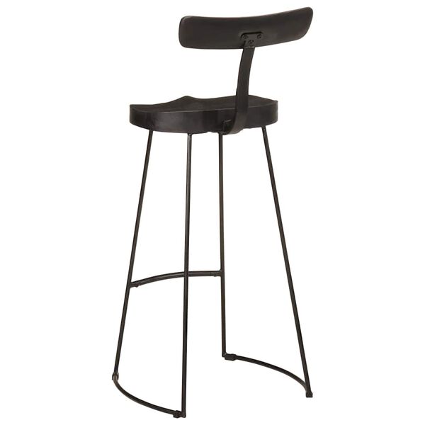 vidaXL Bar Stools 2 pcs Black 49x43x103 cm Solid Wood Mango