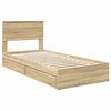 vidaXL Storage Bed with Drawer Sonoma Oak 75 x 190 cm Engineered Wood