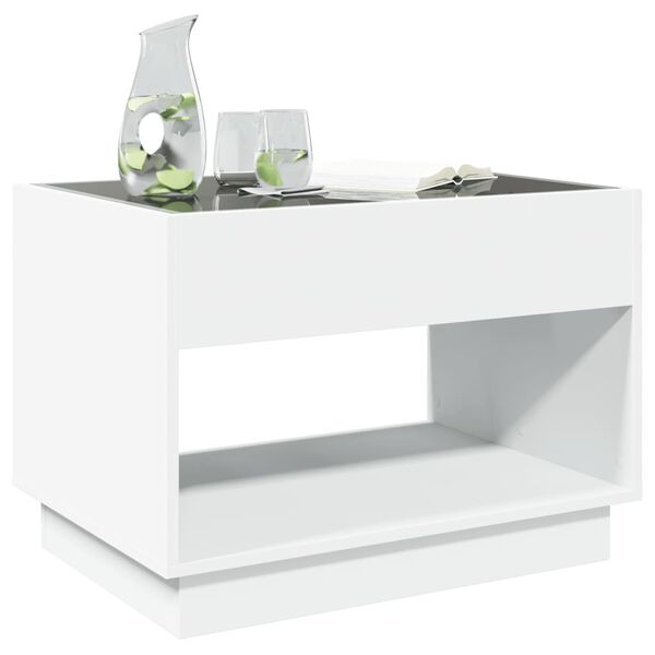 vidaXL Coffee Table with Infinity LED White 70x50x50 cm