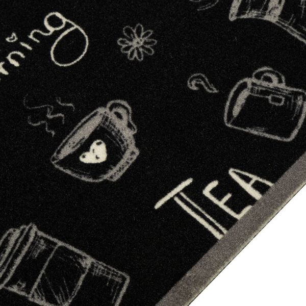 vidaXL Kitchen Rug Washable Morning Black 60x300 cm Velvet