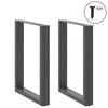 vidaXL Dining Table Legs U-Shaped 2 pcs Anthracite 60x(72-73) cm Steel