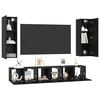 vidaXL TV Cabinet Set Wall-mounted 5 pcs Black Oak Engineered Wood