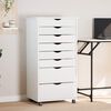 vidaXL Rolling Cabinet with Drawers MOSS White Solid Wood Pine