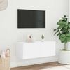 vidaXL TV Wall Cabinet with LED Lights White 80x35x31 cm