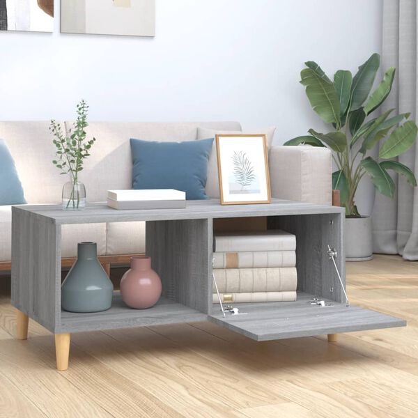 vidaXL Coffee Table Grey Sonoma 89,5x50x40 cm Engineered Wood
