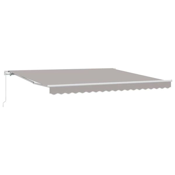 vidaXL Awning Manual Light grey 400 x 350 x 165 cm Polyester and Metal