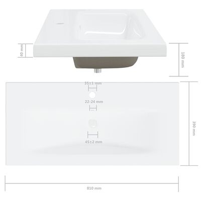 vidaXL Sink Cabinet with Built-in Basin Black Engineered Wood
