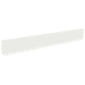 vidaXL Lawn Edging 30 pcs 103 x 15 cm Steel White