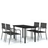 vidaXL 5 Piece Garden Dining Set Grey