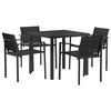 vidaXL Outdoor Furniture Set 5 pcs Black and Anthracite Textilene