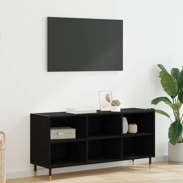 vidaXL TV Cabinet Black Oak 103.5 x 30 x 50 cm Engineered Wood