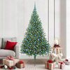 vidaXL Artificial Pre-lit Christmas Tree Green 210 cm PVC