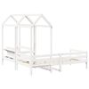 vidaXL Day Bed and Bench Set with Roof without Mattress White 90x190 cm Single
