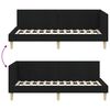 vidaXL Corner Bed Frame with Headboard Black 90 cm x 200 cm Velvet