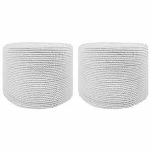 vidaXL Cotton Twine 2 pcs 2 mm 100 m White 100% Cotton