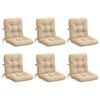 vidaXL Low Back Chair Cushion VIANEN 6 pcs 100% Polyester Cream