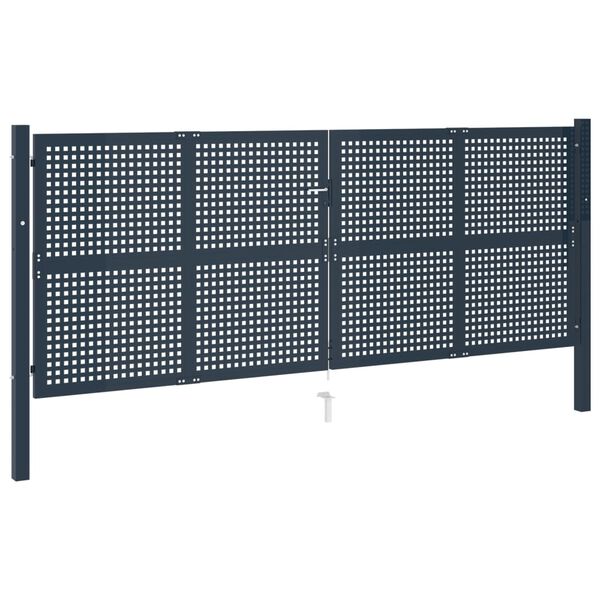 vidaXL Fence Gate Anthracite 404x150 cm Steel