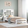 vidaXL Bookcase Bed without Mattress White 75x190 cm Small Single Solid Wood Pine
