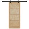 vidaXL Sliding Door Natural and Black 93 x 211 cm