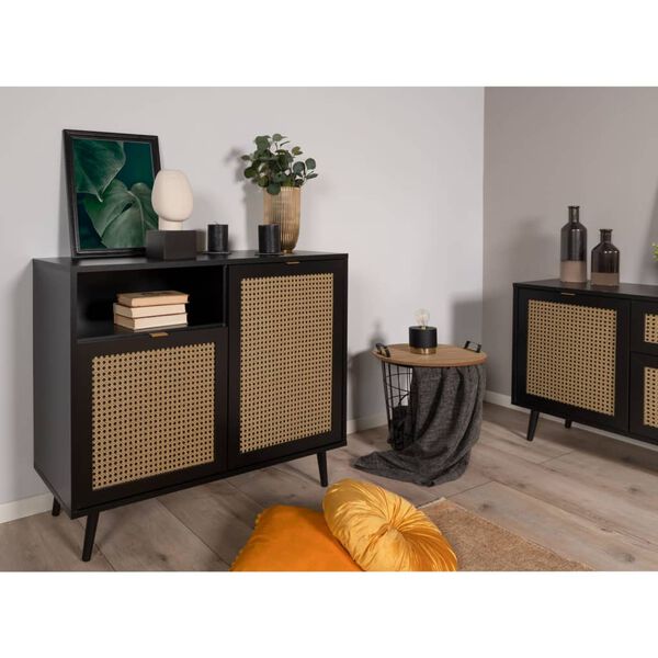 Finori Chest Vienna 01A Black and Rattan Print