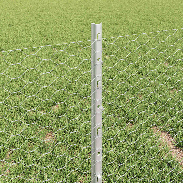 vidaXL Fence and Post Silver 0.4 x 10 m Steel