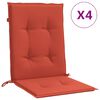 vidaXL Lowback Chair Cushions 4 pcs Melange Red 100x50x4 cm Fabric