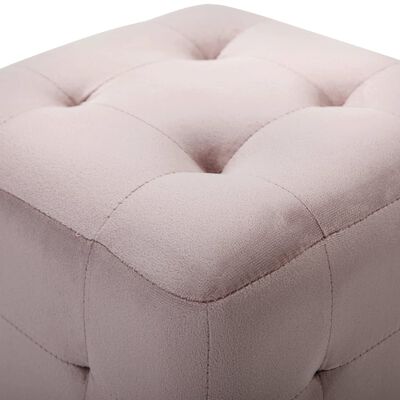 vidaXL Pouffe 2 pcs Pink 30x30x30 cm Velvet Fabric