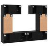 vidaXL TV Cabinet Set Wall-mounted 6 pcs Black Oak Engineered Wood