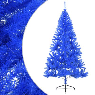 vidaXL Artificial Half Christmas Tree with Stand Blue 210 cm PVC