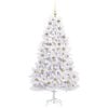 vidaXL Artificial Hinged Christmas Tree White 180 cm PVC and Steel