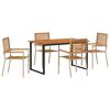 vidaXL Garden Dining Set 5 pcs Beige Solid Acacia Wood