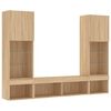vidaXL 5 Piece TV Wall Units with LED Sonoma Oak Engineered Wood