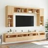 vidaXL 8 Piece TV Wall Cabinet Set with LED Lights Sonoma Oak