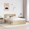 vidaXL Bed Frame Sonoma Oak 150 x 200 cm Solid Pine Wood