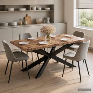 vidaXL Dining Table 180x90x76 cm Solid Rough Mango Wood