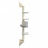 vidaXL Wall-mounted Cat Tree with Scratching Post Light Grey 180 cm