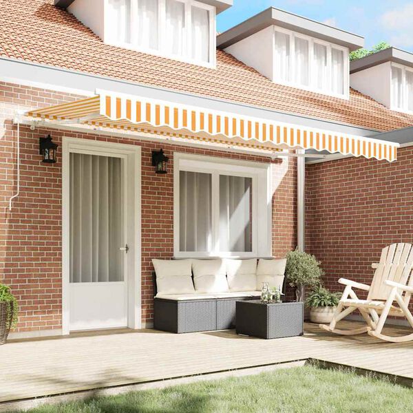 vidaXL Retractable Awning Manual Yellow 350 x 200 cm Fabric