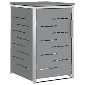 vidaXL Wheelie Bin Storage Grey 77.5 x 69 x 112.5 cm Stainless Steel