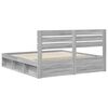 vidaXL Bed Frame Grey Sonoma 180 x 200 cm Solid Pine Wood