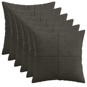 vidaXL Cushion Cover 6 pcs ALMELO Anthracite 30 x 30 cm Corduroy