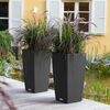 LECHUZA Planter CUBICO Cottage 30 ALL-IN-ONE Granite