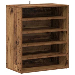 vidaXL Shoe Cabinet 60 x 35 x 70 cm Old Wood 20 kg per shelf