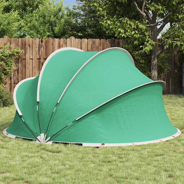 vidaXL Pool Dome Folding Manual Green 336 x 322 x 160 cm