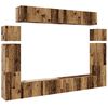 vidaXL 8 Piece TV Cabinet Set Wall-mounted Old Wood Engineered Wood
