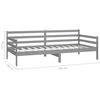 vidaXL Day Bed without Mattress Grey Solid Wood Pine 90x200cm