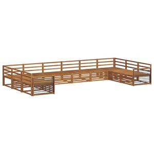 vidaXL Sofa Sets 9 pcs Natural Solid Acacia Wood
