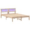 vidaXL Bed Frame with Headboard Brown 140 x 190 cm Solid Pine Wood