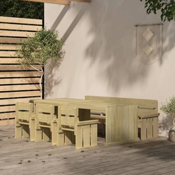 vidaXL 5 Piece Garden Dining Set Impregnated Pinewood